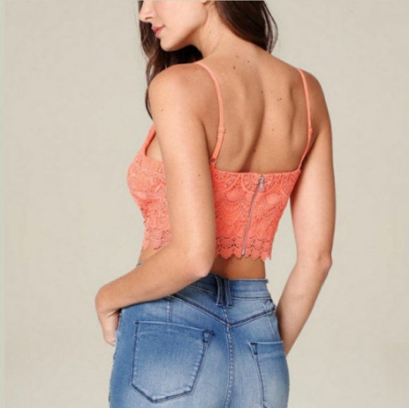 NWT Bebe scallop lace crop tank top S - Picture 2 of 8